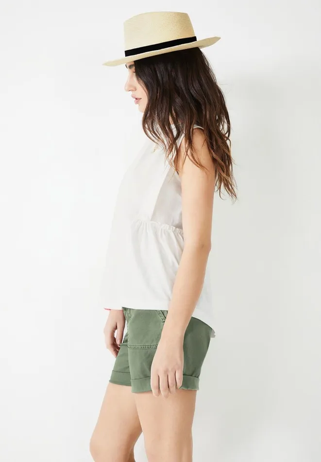 Hush Tops and Tshirts Women Finlie Frilled Tank Top Off White