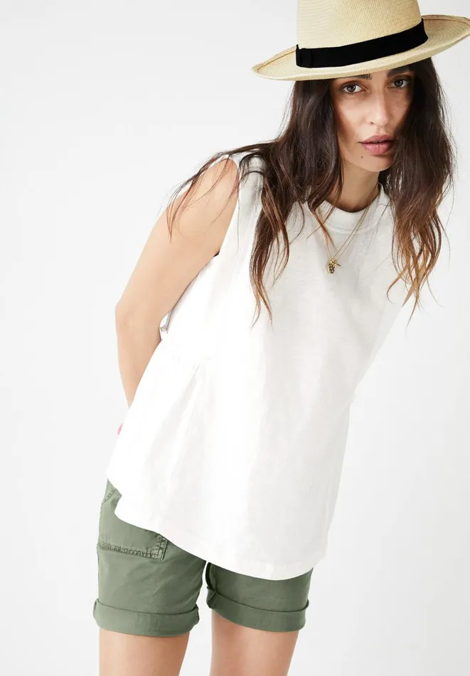 Hush Tops and Tshirts Women Finlie Frilled Tank Top Off White