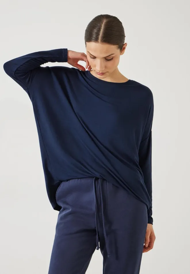 Hush Tops and Tshirts Women Gillian Wide Jersey Top Midnight