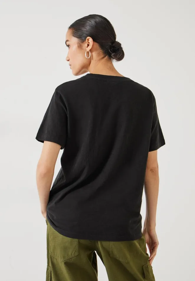 Hush Tops and Tshirts Women Hattie Cotton Slub Crew Neck TShirt Black Hush Tops and Tshirts Women Hattie Cotton Slub Crew Neck TShirt Black
