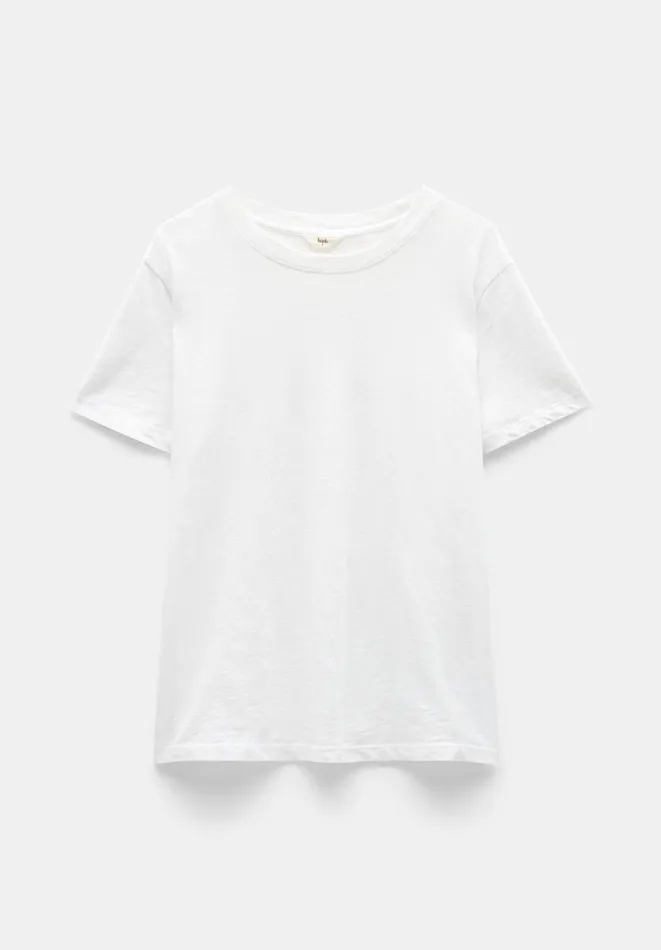 Hush Tops and Tshirts Women Hattie Cotton Slub Crew Neck TShirt White Hush Tops and Tshirts Women Hattie Cotton Slub Crew Neck TShirt White