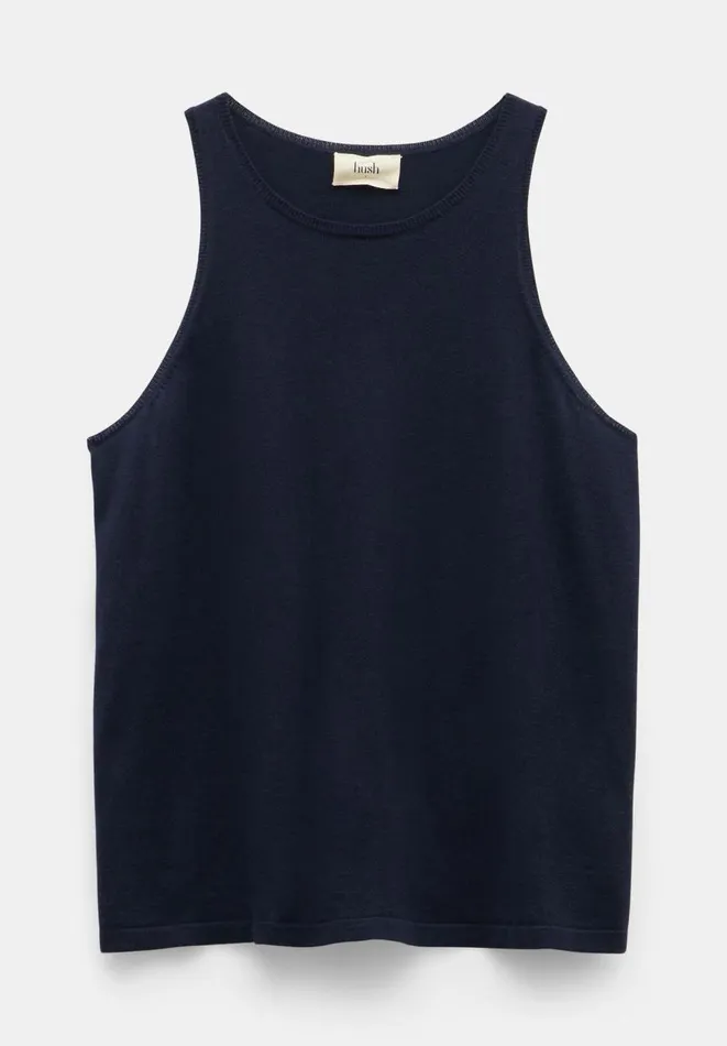 Hush Tops and Tshirts Women Jada Fine Gauge Knitted Tank Top Navy