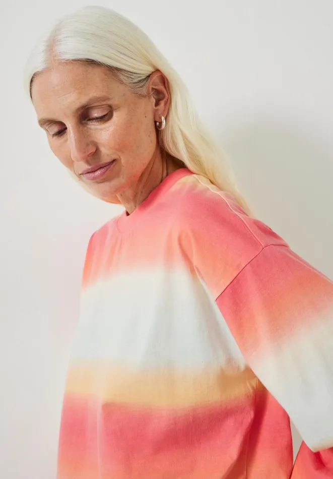 Hush Tops and Tshirts Women Keriah Ombre Oversized Cotton Top Orange Hush Tops and Tshirts Women Keriah Ombre Oversized Cotton Top Orange