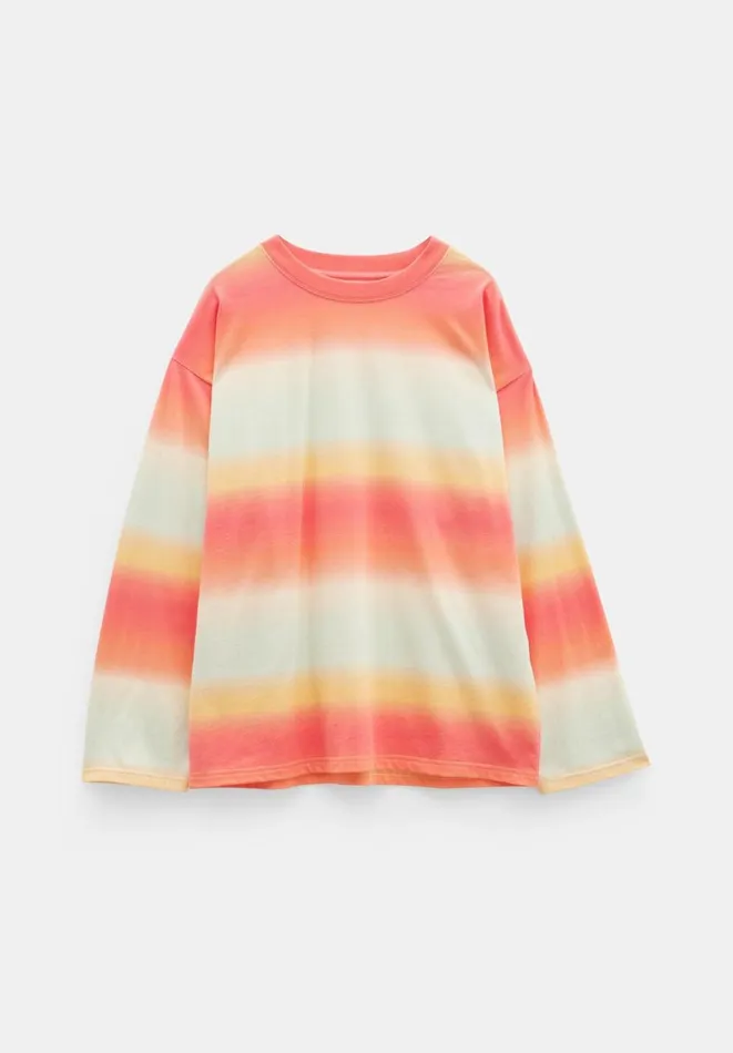 Hush Tops and Tshirts Women Keriah Ombre Oversized Cotton Top Orange Hush Tops and Tshirts Women Keriah Ombre Oversized Cotton Top Orange