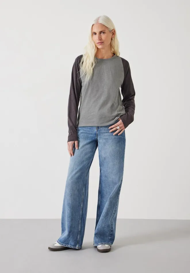 Hush Tops and Tshirts Women Kori Colour Block Longsleeve Top Grey Mix Hush Tops and Tshirts Women Kori Colour Block Longsleeve Top Grey Mix