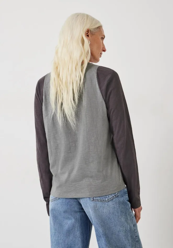 Hush Tops and Tshirts Women Kori Colour Block Longsleeve Top Grey Mix Hush Tops and Tshirts Women Kori Colour Block Longsleeve Top Grey Mix