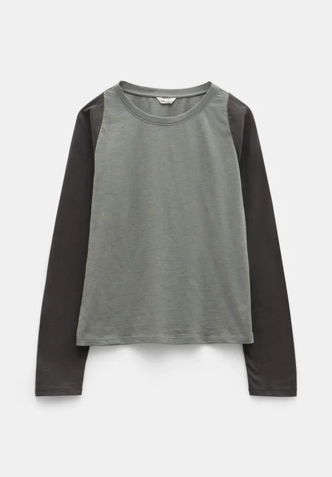 Hush Tops and Tshirts Women Kori Colour Block Longsleeve Top Grey Mix Hush Tops and Tshirts Women Kori Colour Block Longsleeve Top Grey Mix