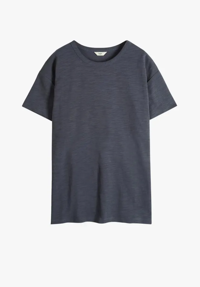 Hush Tops and Tshirts Women Longline Cotton TShirt Washed Black