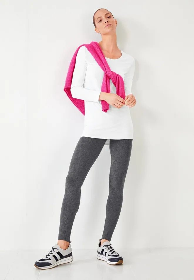Hush Tops and Tshirts Women Longline StretchCotton TShirt White