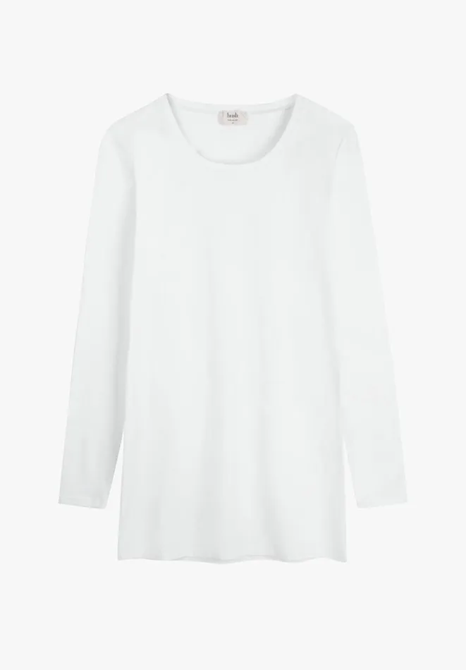 Hush Tops and Tshirts Women Longline StretchCotton TShirt White