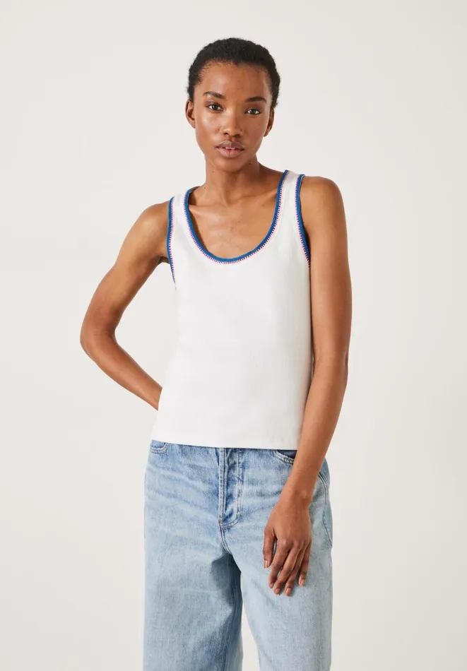 Hush Tops and Tshirts Women Luisa Crochet Detail Vest White