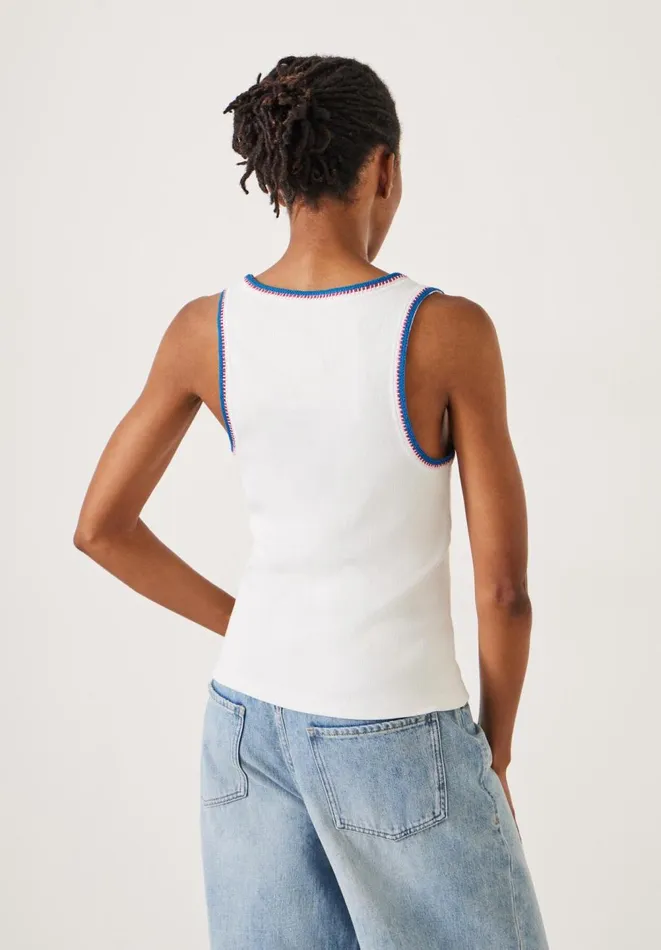 Hush Tops and Tshirts Women Luisa Crochet Detail Vest White