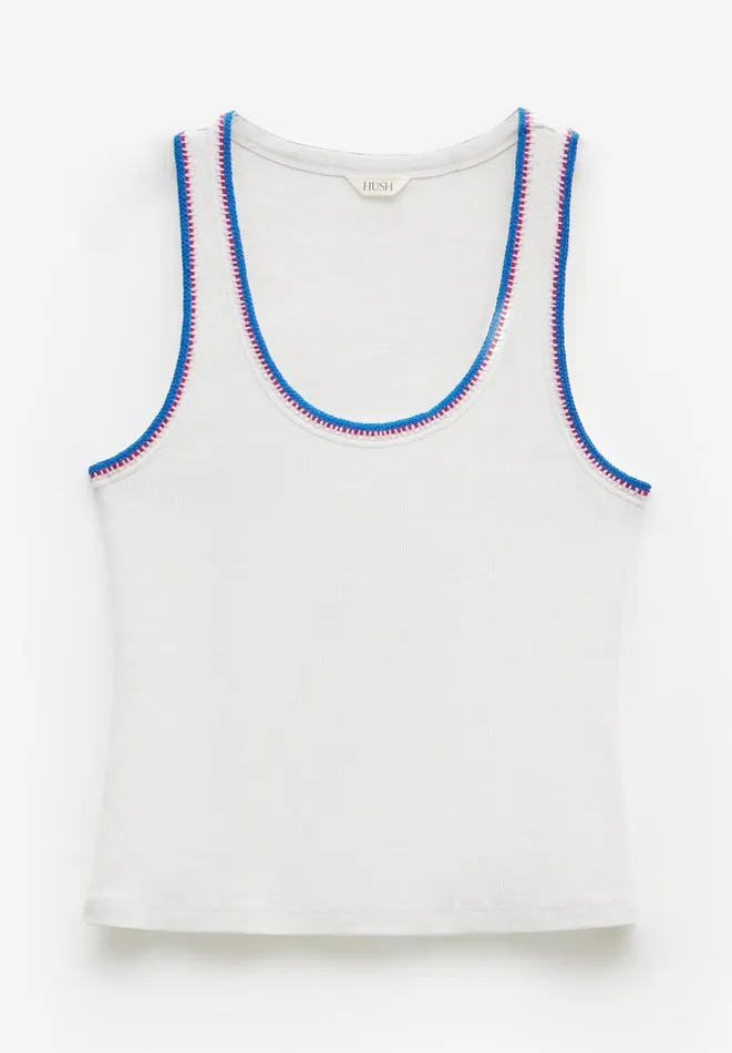 Hush Tops and Tshirts Women Luisa Crochet Detail Vest White