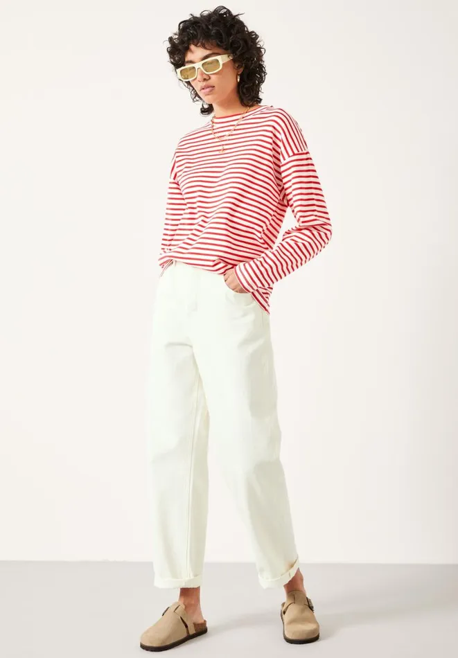 Hush Tops and Tshirts Women Mattie Striped Top Red White Stripe