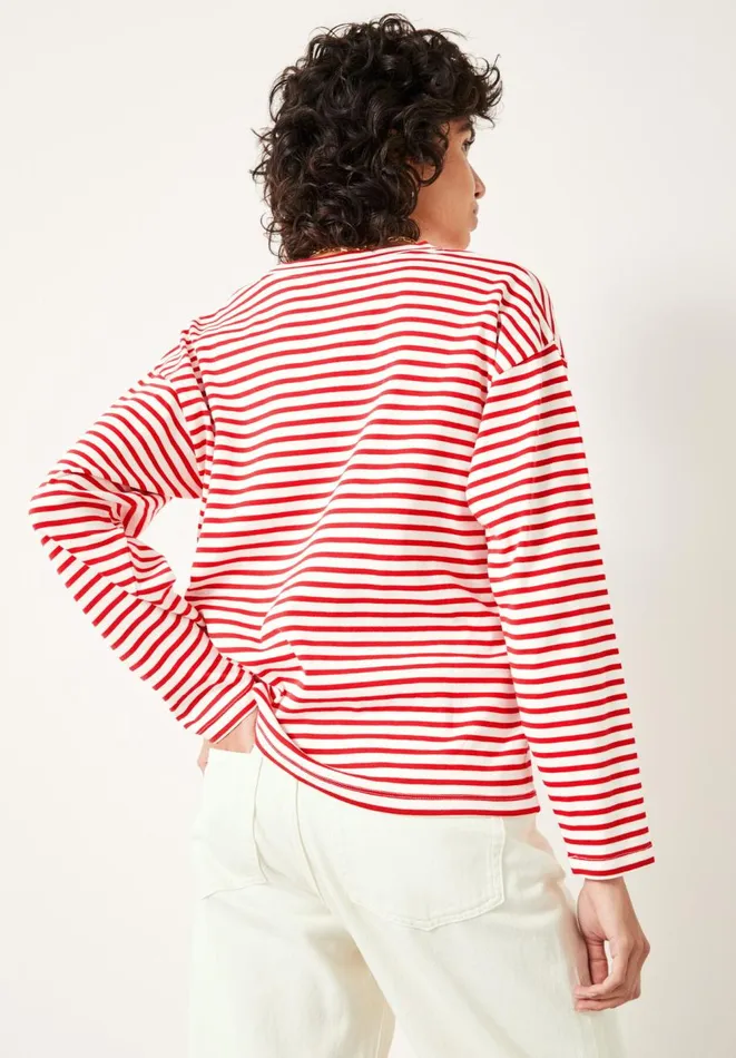 Hush Tops and Tshirts Women Mattie Striped Top Red White Stripe