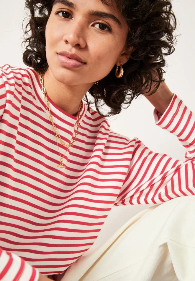 Hush Tops and Tshirts Women Mattie Striped Top Red White Stripe