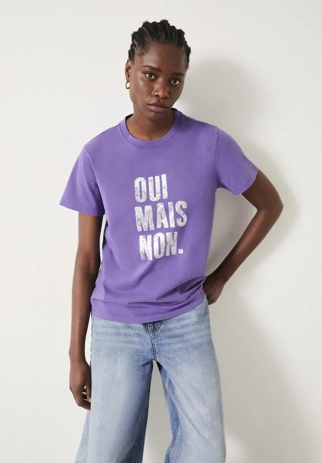 Hush Tops and Tshirts Women Oui Mais Non TShirt Purple