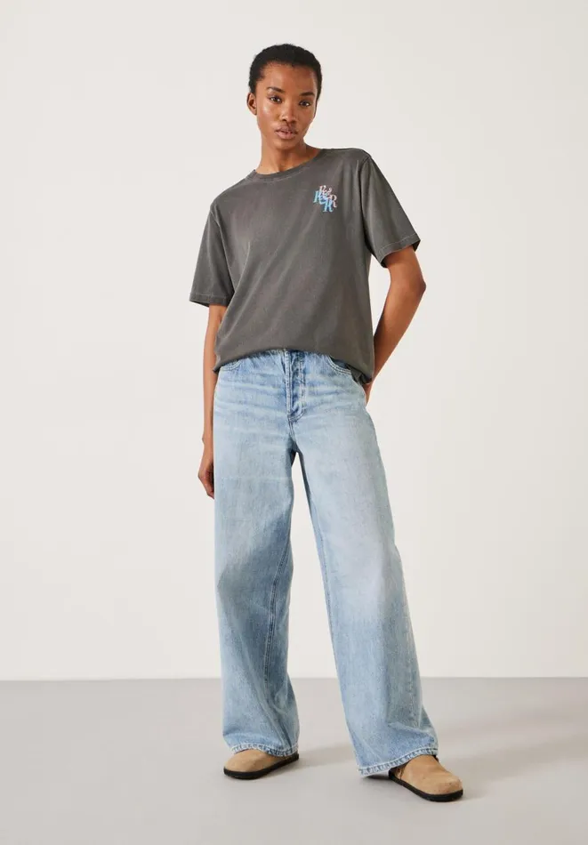Hush Tops and Tshirts Women RandR Graphic TShirt Washed Grey