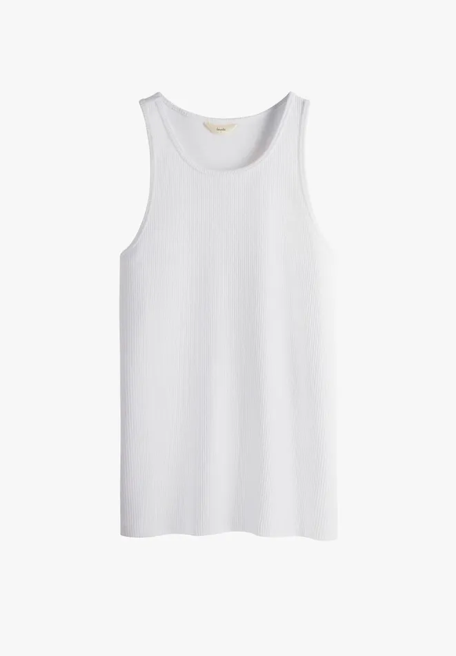 Hush Tops and Tshirts Women Ribbed Scoop Vest White