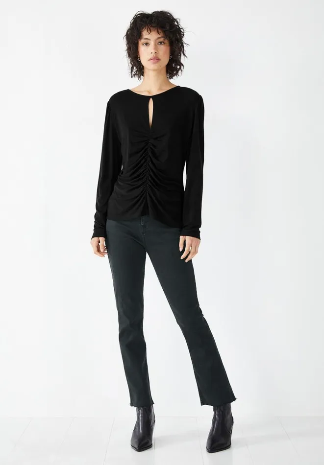 Hush Tops and Tshirts Women Samantha Ruched Jersey Top Black