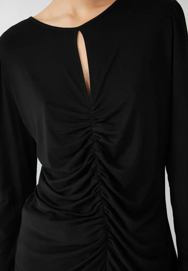 Hush Tops and Tshirts Women Samantha Ruched Jersey Top Black Hush Tops and Tshirts Women Samantha Ruched Jersey Top Black