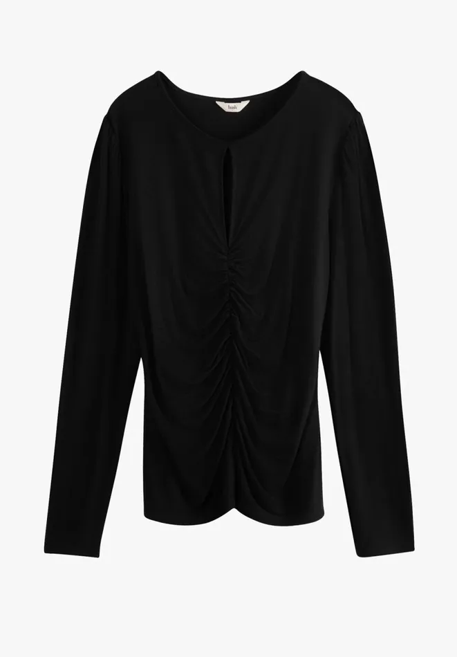 Hush Tops and Tshirts Women Samantha Ruched Jersey Top Black Hush Tops and Tshirts Women Samantha Ruched Jersey Top Black
