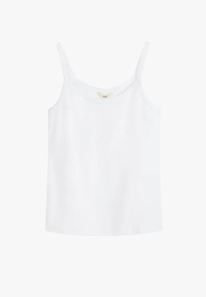Hush Tops and Tshirts Women Shauna Thin Strap Ribbed Vest White