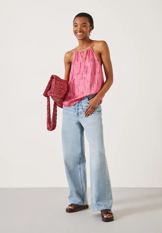 Hush Tops and Tshirts Women Tina Halter Neck Top Striped Tie Dye Pink Hush Tops and Tshirts Women Tina Halter Neck Top Striped Tie Dye Pink