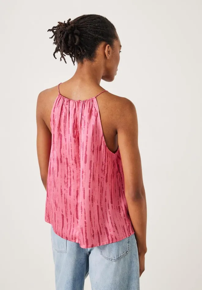 Hush Tops and Tshirts Women Tina Halter Neck Top Striped Tie Dye Pink Hush Tops and Tshirts Women Tina Halter Neck Top Striped Tie Dye Pink
