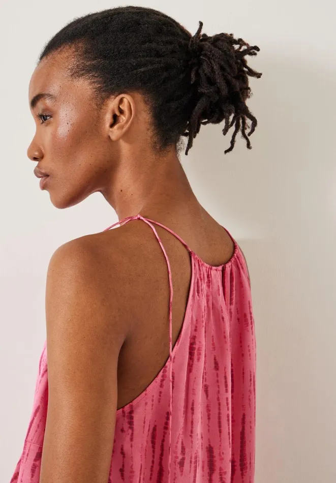 Hush Tops and Tshirts Women Tina Halter Neck Top Striped Tie Dye Pink Hush Tops and Tshirts Women Tina Halter Neck Top Striped Tie Dye Pink