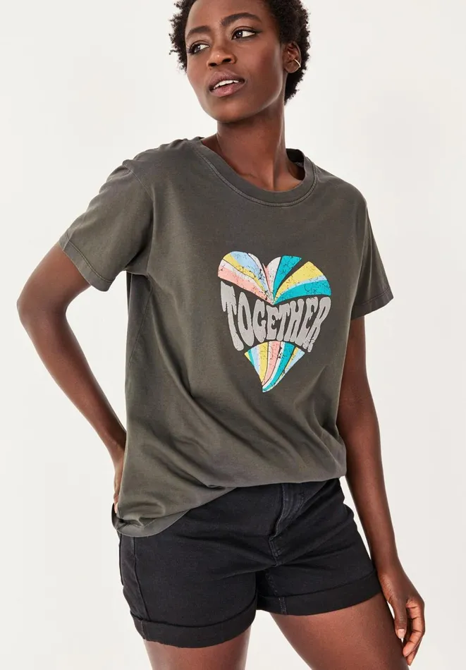Hush Tops and Tshirts Women Together Relaxed TShirt Washed Black