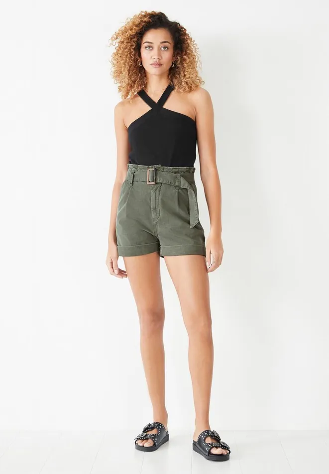 Hush Tops and Tshirts Women Tura Halterneck Cotton Vest Black