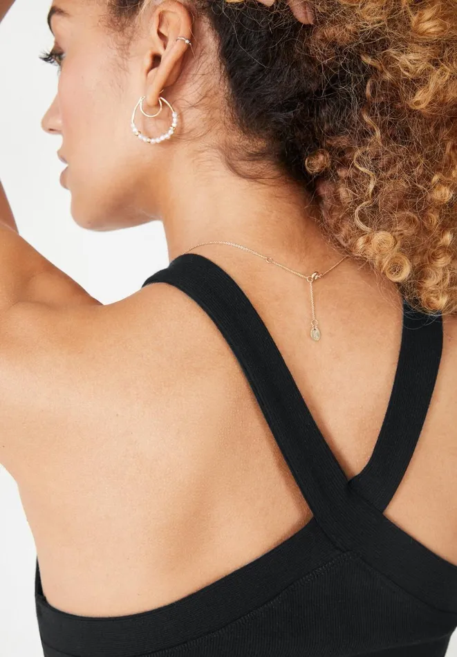 Hush Tops and Tshirts Women Tura Halterneck Cotton Vest Black