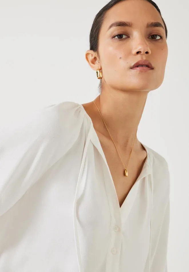 Hush Tops and Tshirts Women Zadie Tie Neck Top Ecru Hush Tops and Tshirts Women Zadie Tie Neck Top Ecru