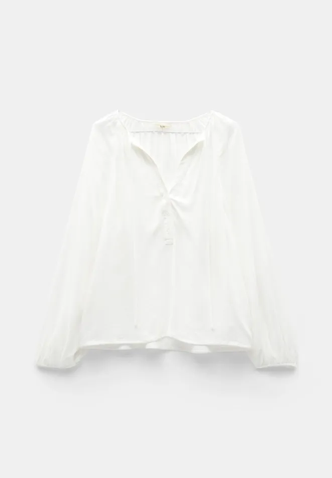 Hush Tops and Tshirts Women Zadie Tie Neck Top Ecru Hush Tops and Tshirts Women Zadie Tie Neck Top Ecru