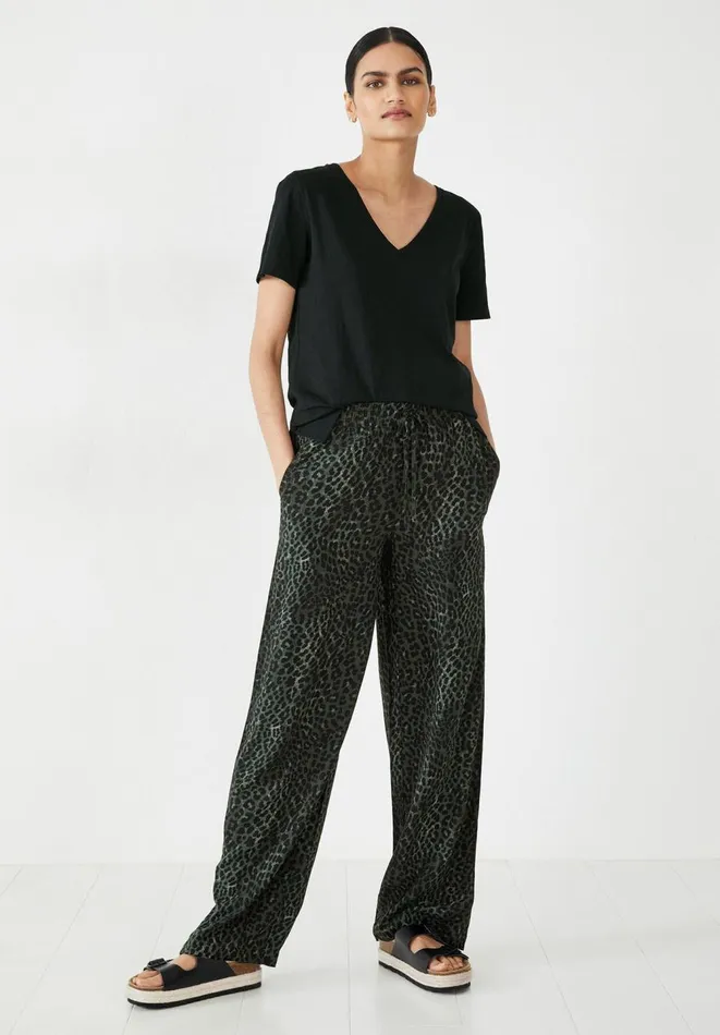 Hush Trousers Women Straight Easy Trousers Ombre Leopard 8211 Khaki