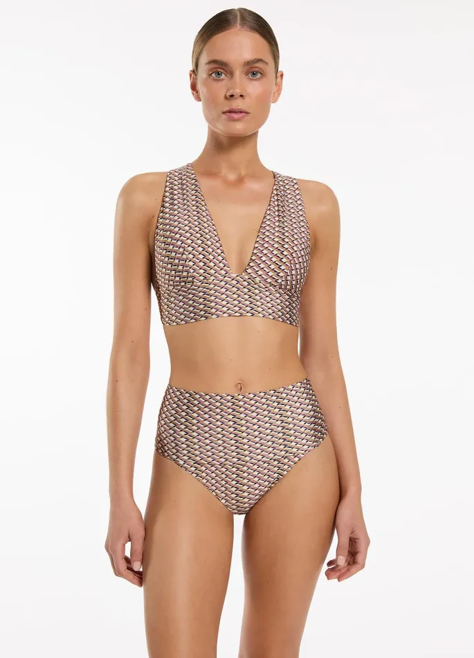 Infinity Soft Tie Back Triangle Bikini Top Kelp Women JETS Australia Tri Bikini Tops