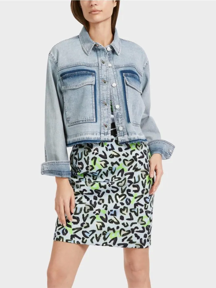 Jacken Damen Marc Cain Jeansjacke Mit DIYEffekt Light Denim
