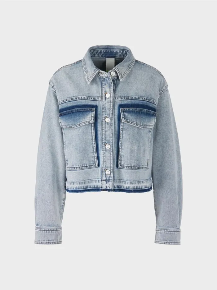 Jacken Damen Marc Cain Jeansjacke Mit DIYEffekt Light Denim