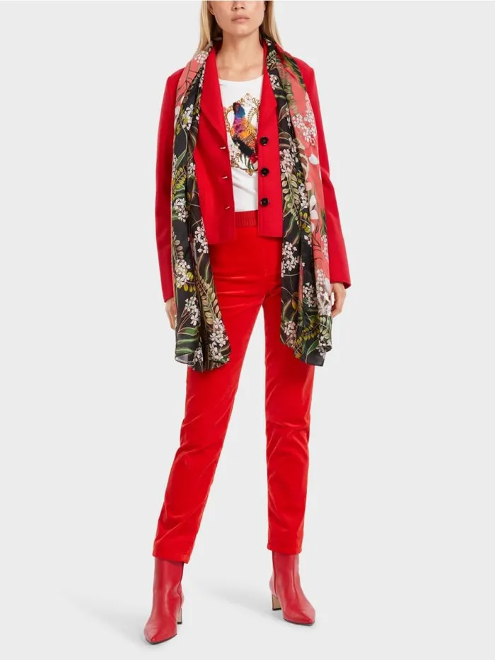 Jacken Damen Marc Cain Kurzer Gerader Blazer Knitted In Germany Bright Fire Red