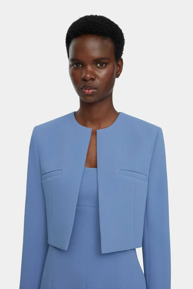Jackets And Coats Emilia Wickstead Women Mirca Jacket In Indigo Double Crepe