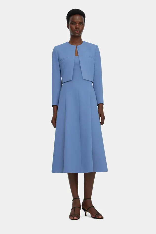Jackets And Coats Emilia Wickstead Women Mirca Jacket In Indigo Double Crepe