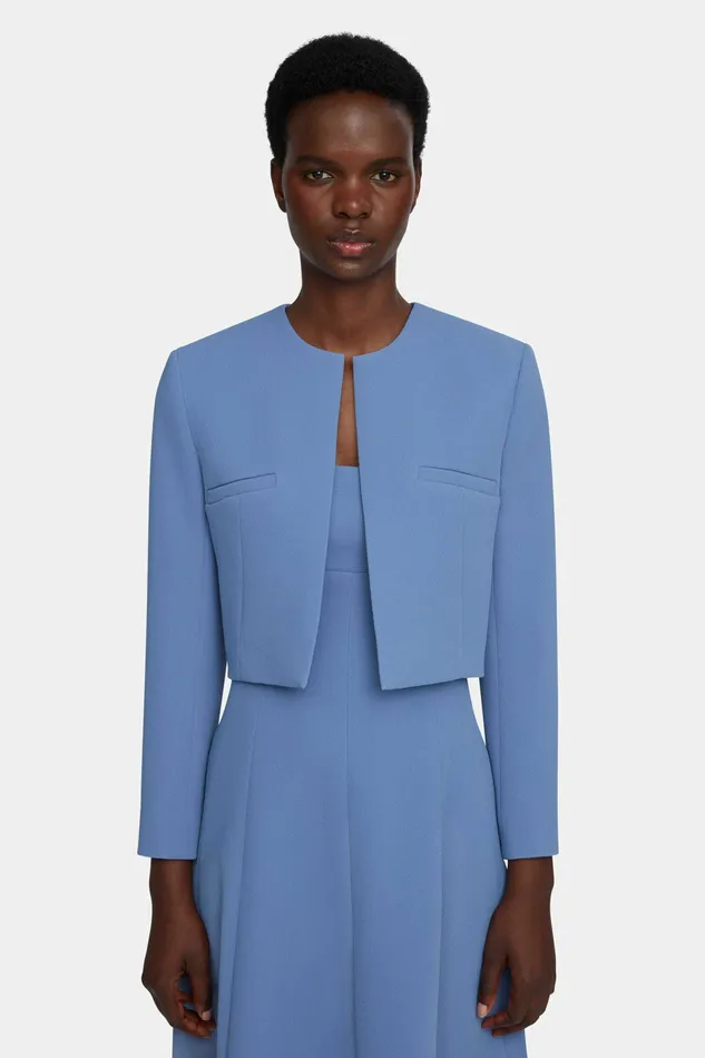 Jackets And Coats Emilia Wickstead Women Mirca Jacket In Indigo Double Crepe