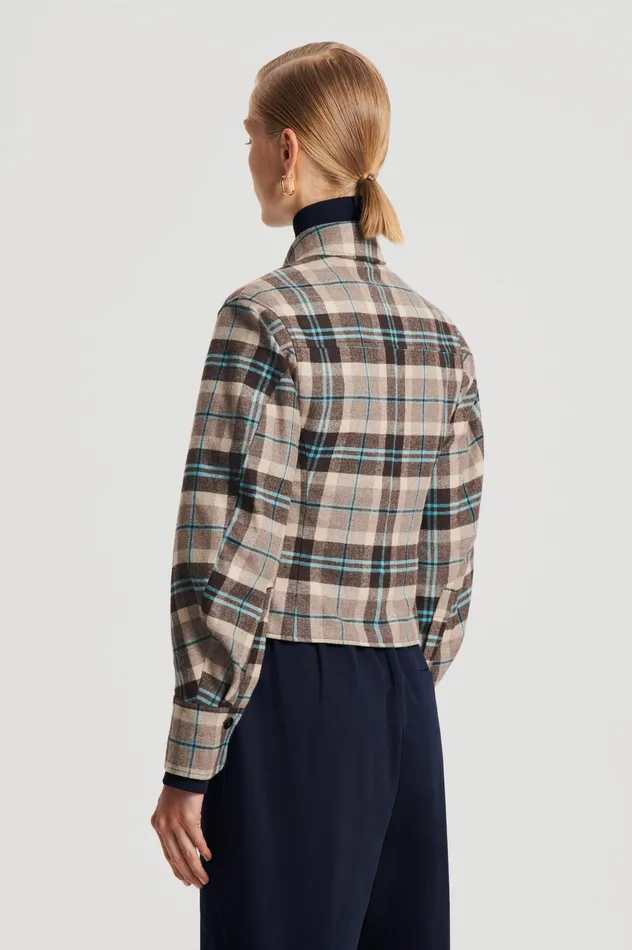 Jackets Scanlan Theodore Women PLAID SHIRT JACKET TAUPE