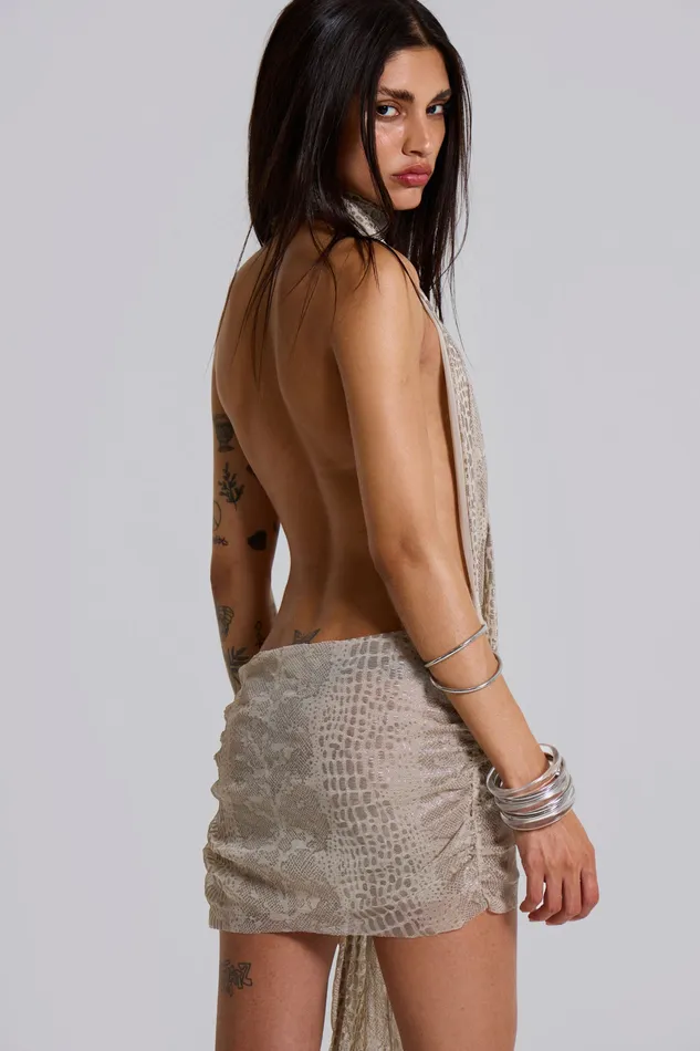 Jaded London Dresses Women Shop Spyro Snakeskin Plunge Mini Dress