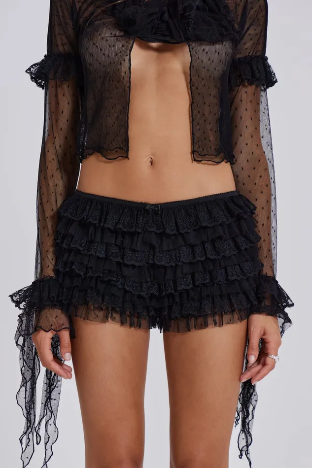 Jaded London Tops Women Shop Black Rhea Lace Bloomer Shorts