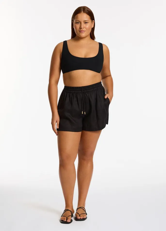 Jetset Elastic Waist Short Black Women JETS Australia Pants and Shorts