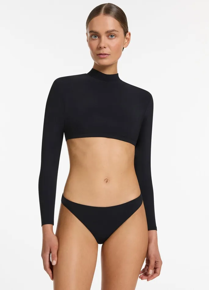 Jetset High Neck Ls Bikini Top Black Women JETS Australia Black Swimwear