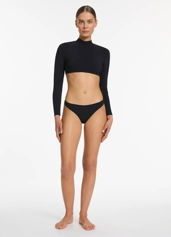 Jetset High Neck Ls Bikini Top Black Women JETS Australia Black Swimwear