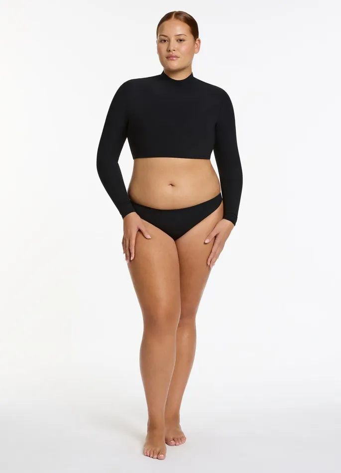 Jetset High Neck Ls Bikini Top Black Women JETS Australia Black Swimwear